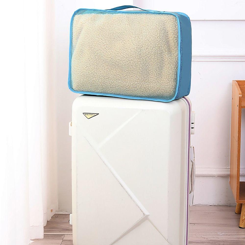 Yunhi กระเป๋าเก็บของสําหรับเดินทาง, รองเท้าบรรจุเสื้อผ้า Tidy Organizer เสื้อผ้าด้านในการเรียงลําดับ, ที่เก็บเสื้อผ้าตาข่ายพับได้กลางแจ้ง