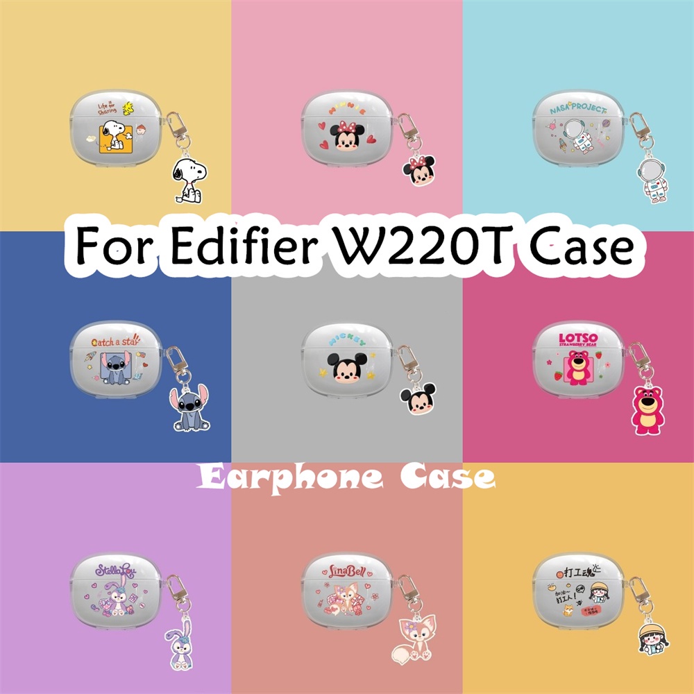 【Case Home】เคสหูฟัง ซิลิโคนนิ่ม แบบใส ลายการ์ตูนน่ารัก สําหรับ Edifier W220T