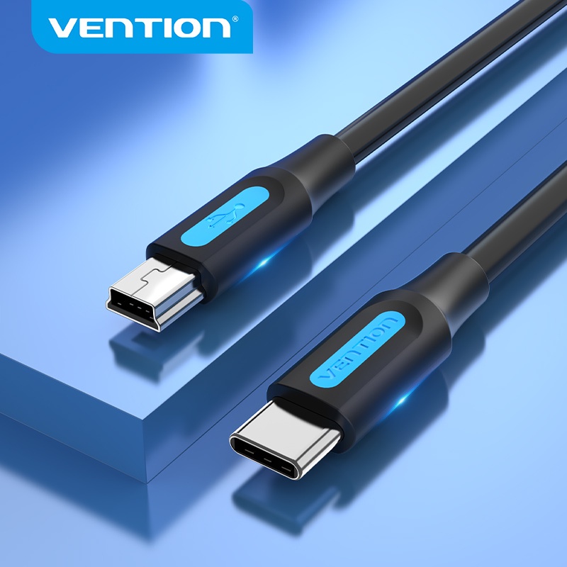 Vention สายเคเบิล USB C เป็น Mini USB สําหรับโทรศัพท์ แล็ปท็อป Carmera DV เครื่องบันทึกในรถยนต์