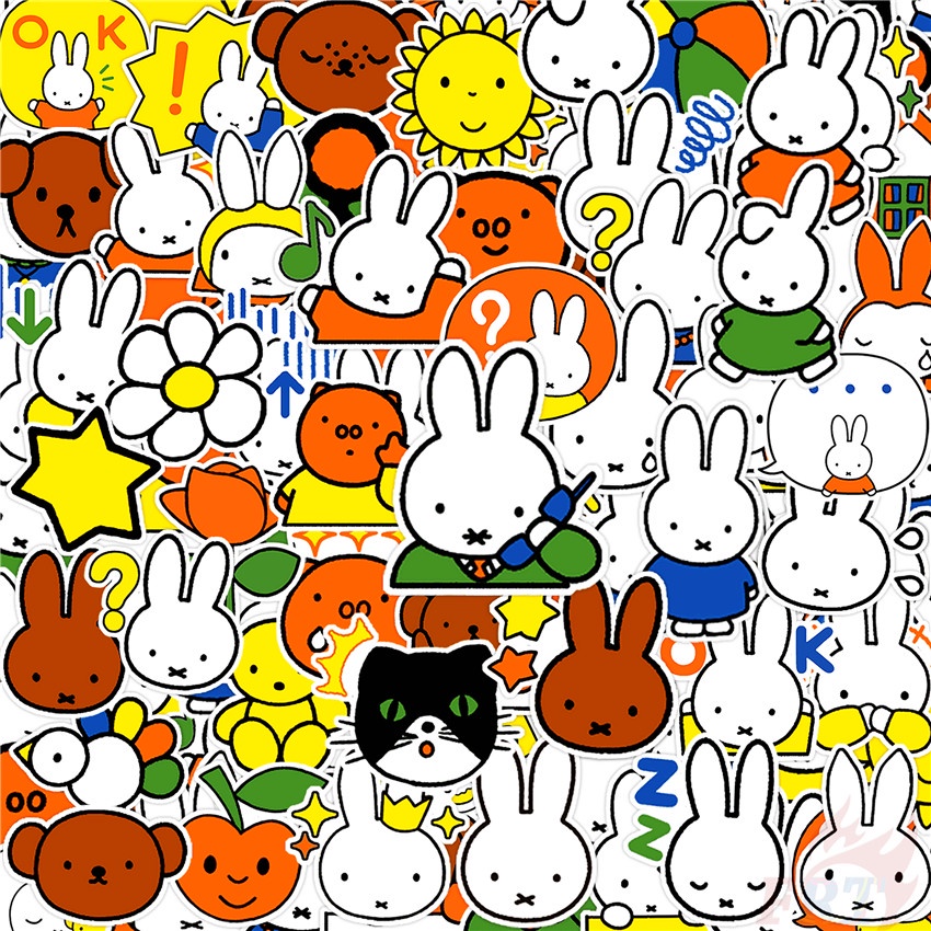 90Pcs/Set Miffy Q-1 Mini Diary Manual Stickers DIY Fashion Scrapbooks Album Decor Decals Stickers（Size：2~3cm）