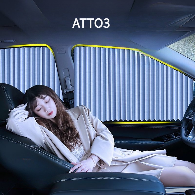 Byd ATTO3 ม่านบังแดดหน้าต่างรถยนต์ ATTO3 มีฉนวนกันความร้อน สําหรับตกแต่งภายในรถยนต์