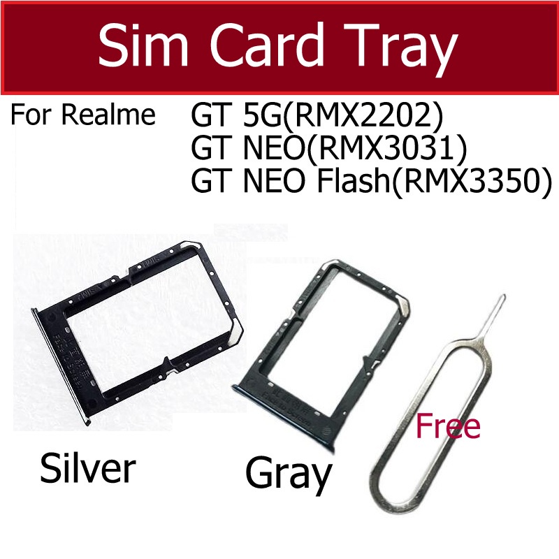 ซิมการ์ดถาดสําหรับ OPPO Realme GT Master Explorer GT Neo Flash Neo2 Neo2T ซิมการ์ดสล็อตอะแดปเตอร์ Micro SD การ์ดถาดผู้ถือ Part