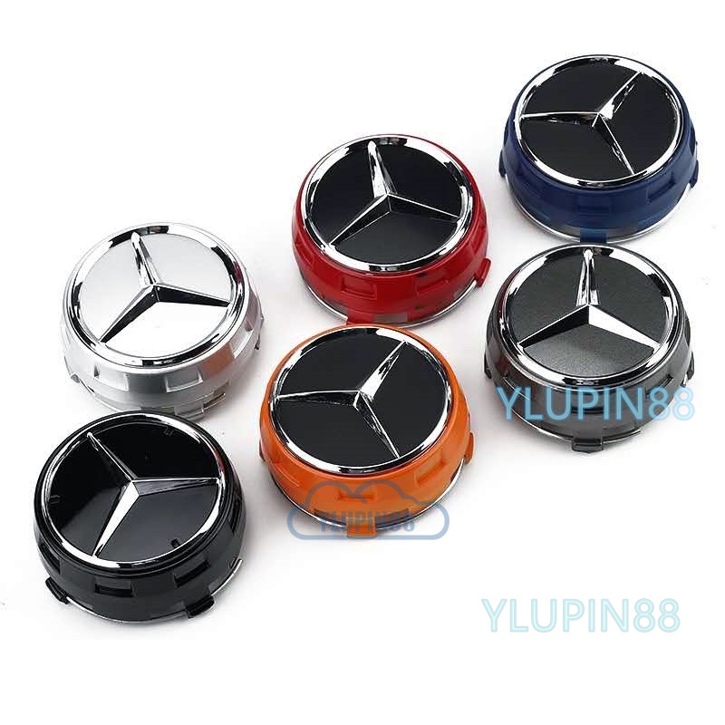 ฝาครอบดุมล้อรถยนต์ 75 มม. อุปกรณ์เสริม สําหรับ Mercedes Benz AMG A45 CLA45 C63 GLA45 A C E S ML CLK Class Edition C180 C200 E260 E300 4 ชิ้น