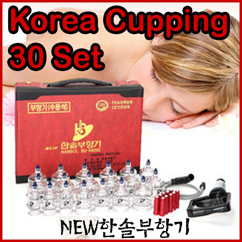 Hansol Buhang Korea 30 Cups Tempered Cupping Therapy Body Healthy Messager