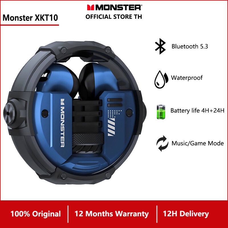 ของแท้ Monster XKT10 หูฟังซับวูฟเฟอร์ไร้สาย บลูทูธ 5.2 เสียงเซอร์ราวด์ HIFI สแตนด์บายนาน สําหรับเล่น