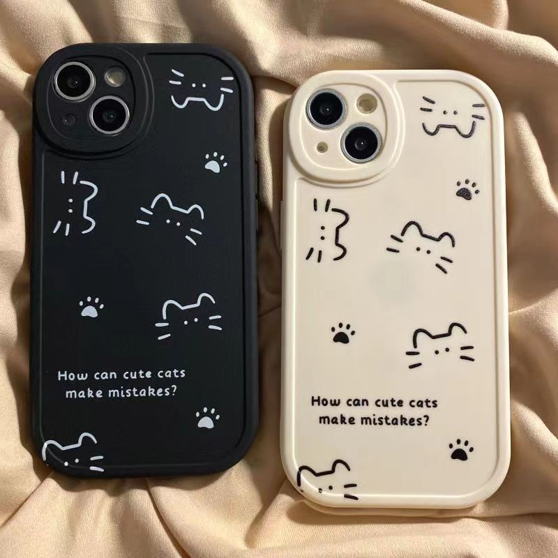 เคสโทรศัพท์มือถือ กันกระแทก ลายการ์ตูนแมวน่ารัก สําหรับ iPhone 5 5s SE2016 SE2020 SE2022 6 6s 7 8 Plus X XS XR Max 11 12 13 14 15 Pro Max Plus