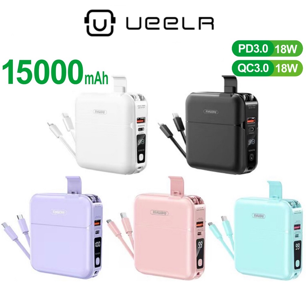 มีมอก.Remax พาวเวอร์แบงค์ แบตเตอรี่สำรอง 15000mAh รุ่น Infinity W1501 RPP-20 All in one QC 18W