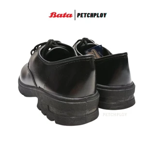 Bata รองเท้าบาจา หนังผูกเชือก 3-4 รู นักเรียนชาย รองเท้าทางการสีดำ รุ่น 6126