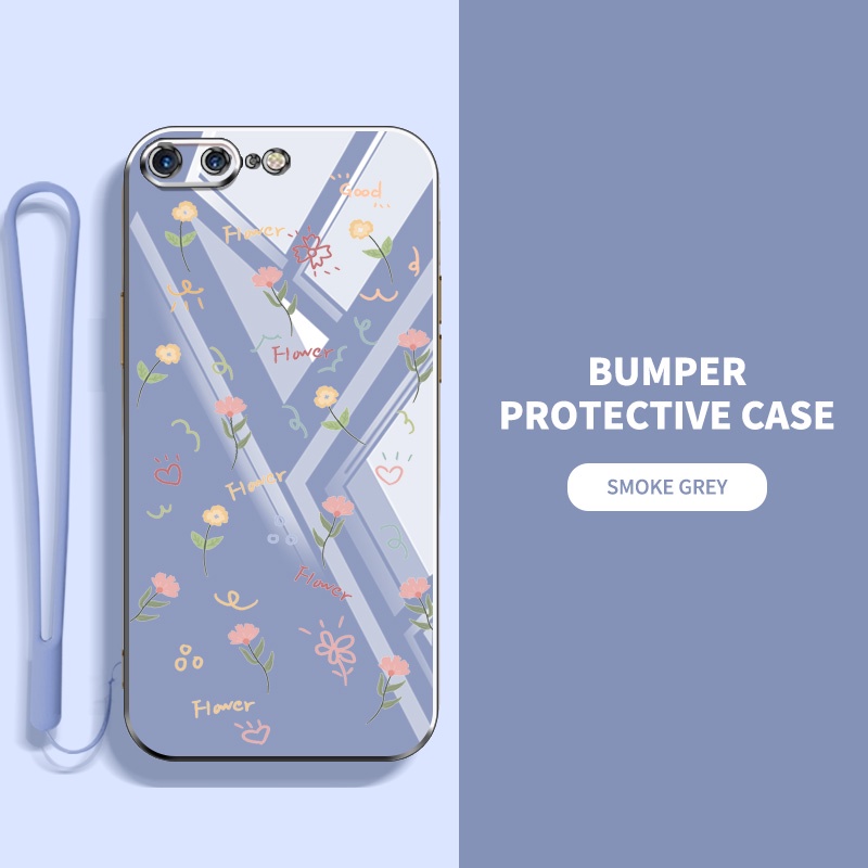 เคสโทรศัพท์มือถือซิลิโคน ป้องกันกระแทก เต็มจอ ลายดอกไม้ ขนาดเล็ก สําหรับ Iphone 6 6S 7 8 Plus SE 2020