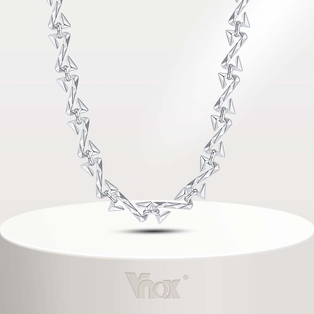 Vnox สร้อยคอโซ่ จี้ตัวอักษร Z สีเงิน เครื่องประดับแฟชั่น สําหรับผู้ชาย