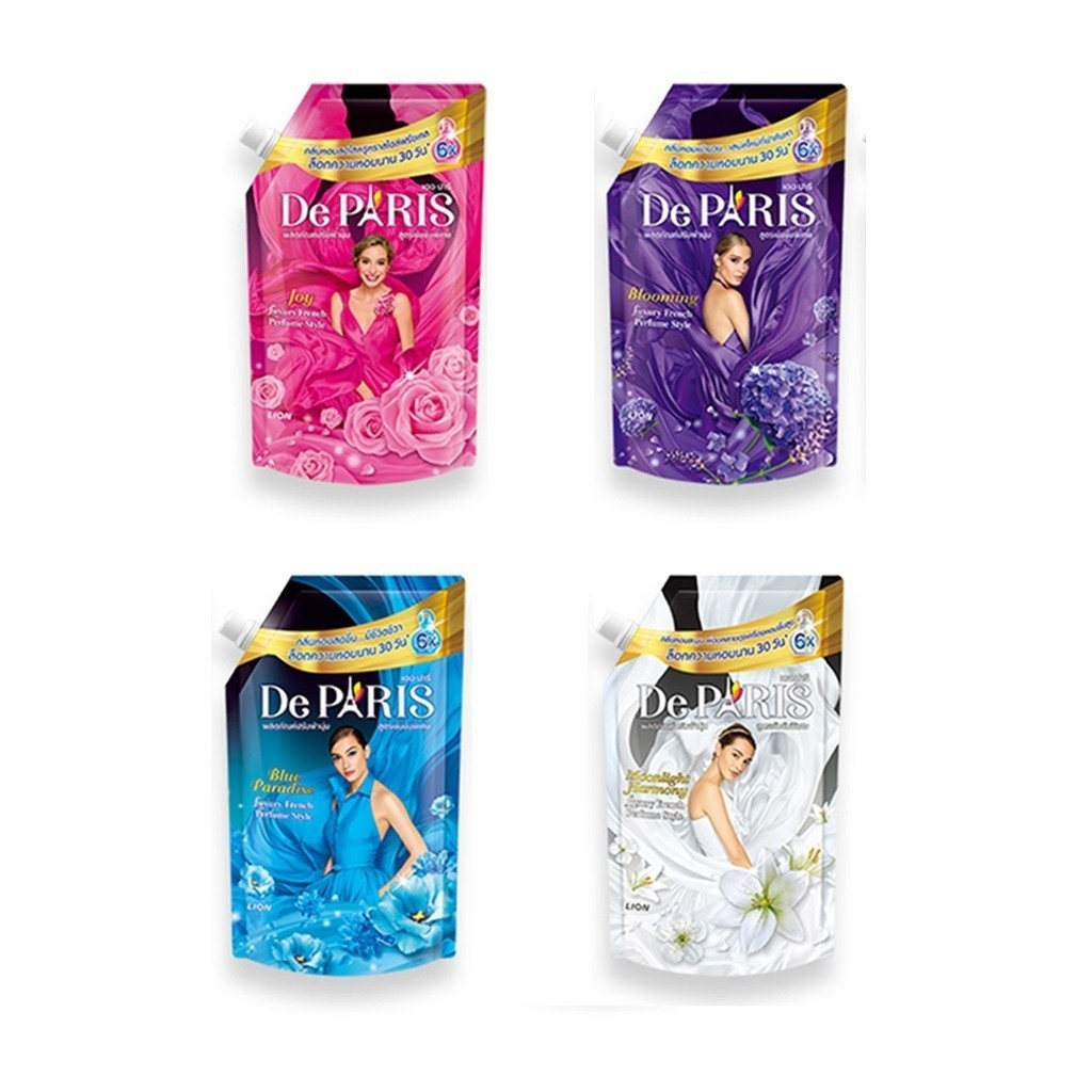 De Paris เดอ ปารี่ ปรับผ้านุ่ม สูตรเข้มข้น ชนิดถุงเติม 540มล. หอมนาน 30 วัน เข้มข้น 6 เท่า