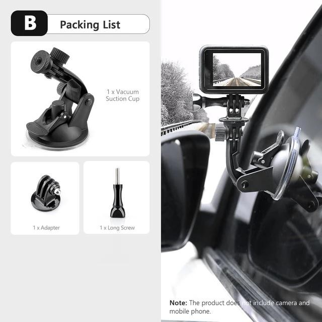 Vamson อุปกรณ์เสริม เมาท์ขาตั้งกล้องแอคชั่น ติดกระจกรถยนต์ สําหรับ Insta360 X3 Go Pro Hero 11 10 9