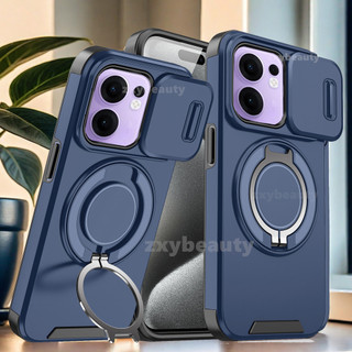 For OPPO Reno 15 14 13 Pro 15F 14F 13F 5G 2026 Case Shockproof Armor Slide Magnetic Casing For Reno14 14Pro 13Pro Reno13F Reno14F Reno15 15Pro Max Ring Stand Protection Back Cover