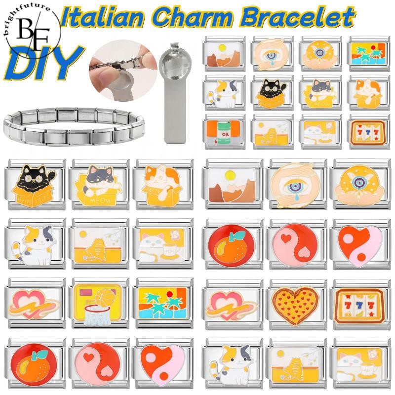 แมว777อิตาลีสร้อยข้อมือเสน่ห์พอดี9มิลลิเมตรสร้อยข้อมือสแตนเลส ทําเอง เครื่องประดับทําอุปกรณ์ย้อนยุคบ