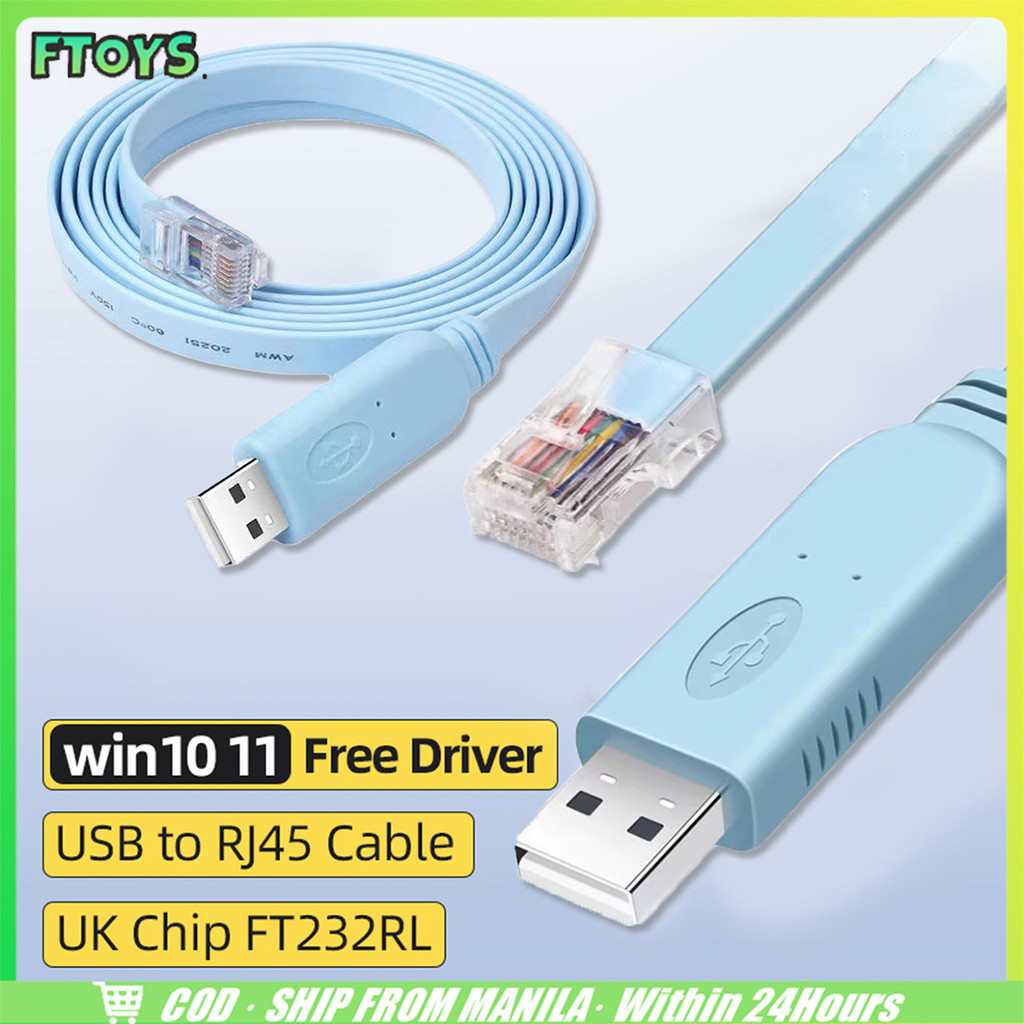 จัดส่งใน24ซม.1.8M สายUSB To RJ45 Cisco Console Cable Console Cable USB Type A Male to RJ45 Maleสำหรั