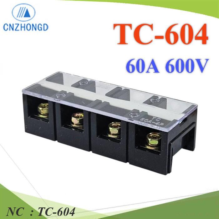 NC เทอร์มินอลบล็อก TC604 แผงต่อสายไฟ ขนาด TC-604