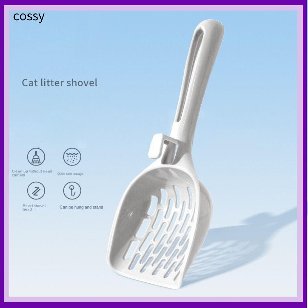 คอสซี่ ที่ตักทรายแมว,พร้อมตะขอจับตามหลักสรีรศาสตร์พลั่วครอกแมว,พลาสติกทนทานลูกแมวห้องน้ําทําความสะอาดเครื่องมือผลิตภัณฑ์แมว