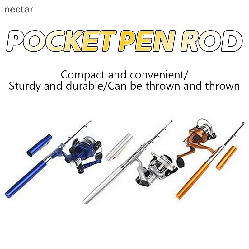Tar 1M ชุดปากกา Mini Spinning Reel Fishing Rod Telescopic Pocket Fishing Rods ชุดเบ็ดตกปลา N