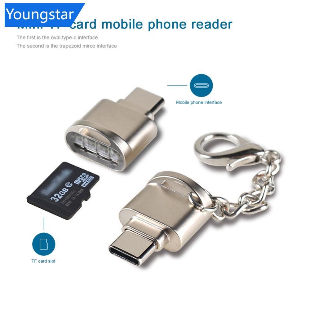 FYY เครื่องอ่านการ์ดขนาดเล็กแบบพกพา Type C Micro SD TF เครื่องอ่านการ์ดหน่วยความจําอะแดปเตอร์ OTG USB 3.1 เครื่องอ่านการ์ด