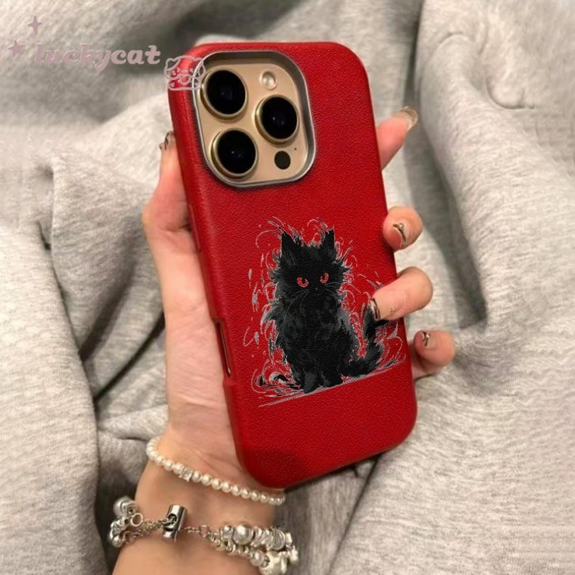 Iphone 16 15 14 13 12 11 Pro Max X Xr Xs Max 7 8 Plus เคสโทรศัพท์ Ins ระเบิด Fury Fierce Black Cat ป