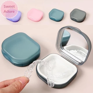 Sweetadore กล่องเก็บฟันปลอมผู้สูงอายุแบบพกพากล่องฟันปลอมที่มองไม่เห็นวงเล็บจัดฟัน Retainer กรณีฝาครอบกันฝุ่นคอนเทนเนอร์ TH