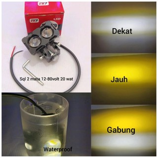 Sql ไฟสปอตไลท์ Led 2 ตา 12-80 โวลต์ กันน้ํา สําหรับรถจักรยานยนต์ รถยนต์ (CR7)