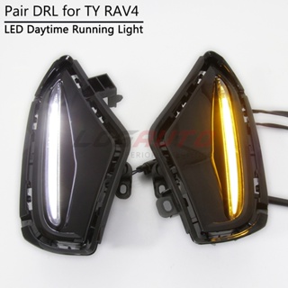 ไฟตัดหมอก LED DRL 2 สี พร้อมเลนส์ใส สําหรับ Toyota RAV4 XA50 2019 2020 2021 2022 2023