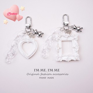 Purelove&gt; ใหม่ กรอบรูปอะคริลิค รูปหัวใจ ทรงสี่เหลี่ยม สไตล์ยุโรป พร้อมพวงกุญแจ