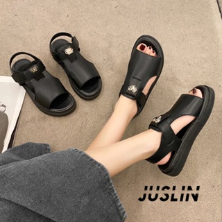 JUSLIN   รองเท้าแตะผู้หญิง ส้นแบน ใส่สบาย สไตล์เกาหลี รองเท้าแฟชั่น 2023 ใหม่  รุ่นใหม่ Korean Style ทันสมัย Trendy B98G0F7 37Z230910