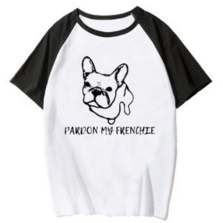 เสื้อยืด พิมพ์ลายมังงะ French Bulldog แนวสตรีท สําหรับผู้หญิง 2000s