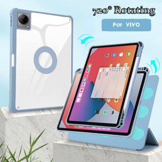 เคสแม่เหล็ก พร้อมช่องใส่ดินสอ ถอดออกได้ สําหรับ VIVO Pad Air 11.5 2023 New iQOO Pad 12.1 VIVO Pad2 720° เคสหมุนได้