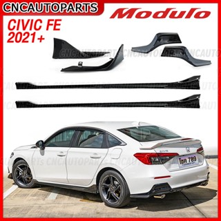 ชุดแต่ง HONDA CIVIC FE ทรง Modulo ปี 2021 2022 2023  - ลิ้นหน้า สเกิร์ต สีดำเงา ตูดเป๋ด สปอยเลอร์ ซีวิค