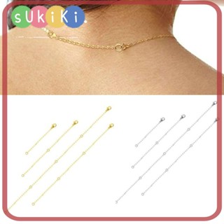 Sukiki สร้อยคอโซ่ อัลลอย สีเงิน ทนทาน สําหรับเครื่องประดับ