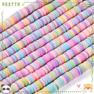 Nextth ลูกปัดดินน้ํามัน ทรงกลมแบน สีพาสเทล 6 มม. 10 เส้น สําหรับทําเครื่องประดับ 3200 ชิ้น