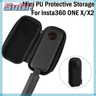 Suqi กระเป๋าหนัง PU แบบพกพา อุปกรณ์เสริม สําหรับ Insta360 ONE X X2