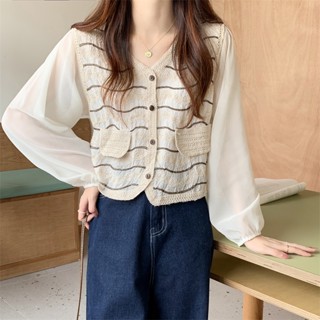 เสื้อเชิ้ตแขนยาว ปักลายลูกไม้ ฉลุลาย สไตล์เกาหลี เรโทร แฟชั่นสําหรับผู้หญิง