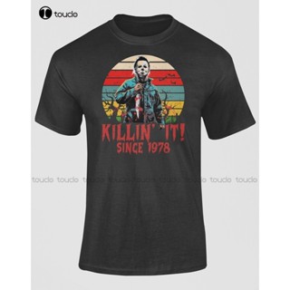 เสื้อยืดผ้าฝ้าย พิมพ์ลาย Michael Myers Killing Since 1978 สําหรับผู้ชาย xs5xl