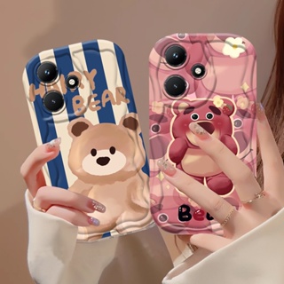 เคสโทรศัพท์มือถือ TPU นิ่ม ลายหมี 3D สําหรับ Infinix Hot 30i Note 12 G96 Hot 12 Play 11 Play 9 Play 10 Play Smart 5 Smart 6 Smart 7 Hot 20S HOSTR