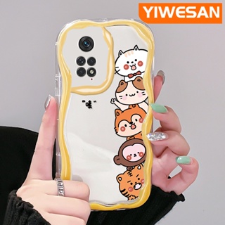 เคสโทรศัพท์มือถือแบบนิ่ม ใส กันกระแทก ลายการ์ตูนสัตว์น่ารัก สีครีม สําหรับ Xiaomi MI Redmi Note 11 11s Poco M4 Pro 4G