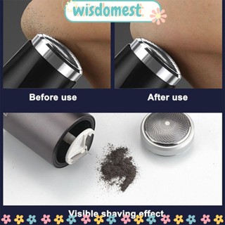 Wisdomest เครื่องโกนหนวดไฟฟ้า กันน้ํา ชาร์จ USB ขนาดเล็ก ล้างทําความสะอาดได้ สําหรับตัดแต่งหนวดเครา