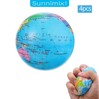 [Sunnimix1] ลูกบอลลูกโลก 6 ซม. ของเล่นเพื่อการศึกษา สําหรับสํานักงาน งานรื่นเริง ของขวัญ 4 ชิ้น