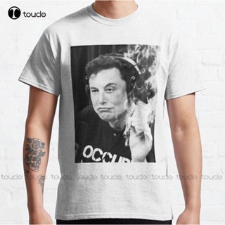 เสื้อยืดแขนสั้น ผ้าฝ้าย ขนาดใหญ่ พิมพ์ลาย Musksmonk Ii Smoking Elon Musk Elmscar สไตล์คลาสสิก สําหรับผู้ชาย ไซซ์ Xs 5XL