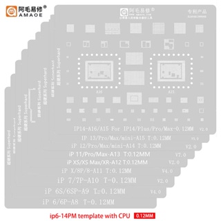 Amaoe BGA แม่แบบลายฉลุ สําหรับโทรศัพท์ 5S 6 6S 7 8 X XS Max XR 11 11PRO Max 12 13 14 12 13Pro Max