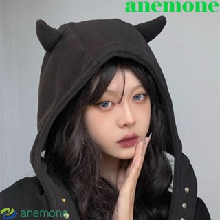 Anemone Lei Feng หมวกแก๊ป ผ้าฝ้าย ปรับขนาดได้ ให้ความอบอุ่น สีดํา แฟชั่นฤดูหนาว สไตล์พังก์