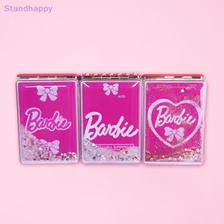 Standhappy ใหม่ กระจกแต่งหน้า ทรงสี่เหลี่ยม ลายการ์ตูนบาร์บี้ ตัวอักษร เด็กผู้หญิง สองด้าน แบบพกพา อุปกรณ์เสริม สําหรับคอสเพลย์