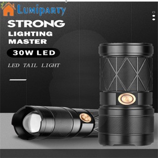 Lumiparty ไฟฉาย Led 1500 Lumens XHP90 ซูมได้ ชาร์จไฟได้ สําหรับตั้งแคมป์ เดินป่า กลางแจ้ง