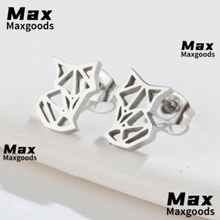 Maxg 4 คู่ ต่างหูสตั๊ด, สเตนเลส สุนัขขนาดเล็ก การ์ตูนสัตว์ ต่างหู, การเดินทาง น่ารัก ตลก พังก์ เครื่องประดับผู้หญิง เด็กผู้หญิง