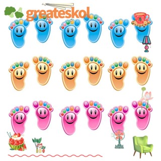 Greateskol สติกเกอร์ไวนิล ลายรอยเท้าสัตว์น่ารัก มีกาวในตัว สําหรับติดตกแต่งพื้นเด็ก 30 คู่