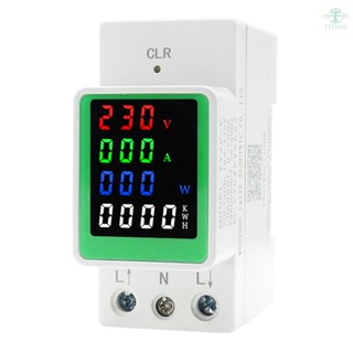 Household Electricity Meter Intelligent Electric Meter Guide Rail Installation AC Voltage Current Power Frequency Electric Energy Power Factor LED Color Screen