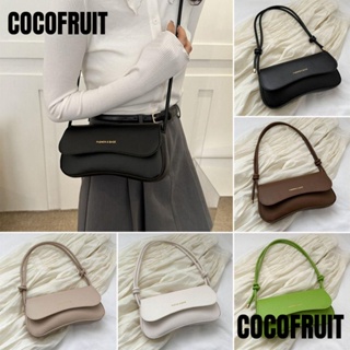 Cocofruit กระเป๋าสะพายไหล่ สะพายข้าง หนัง PU สีพื้น หรูหรา สําหรับเดินทาง